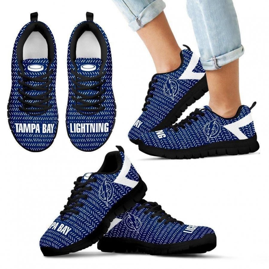 Pattern Logo Slide In Line Tampa Bay Lightning Sneakers #694