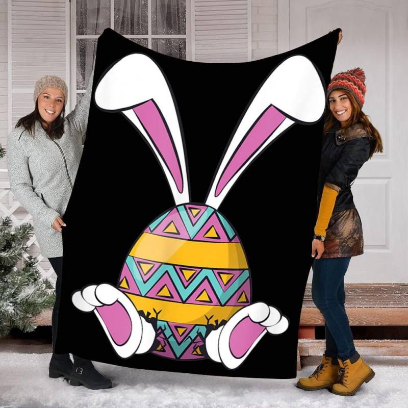 Custom Blanket Bunny Easter Egg Cute Blanket – Fleece Blanket