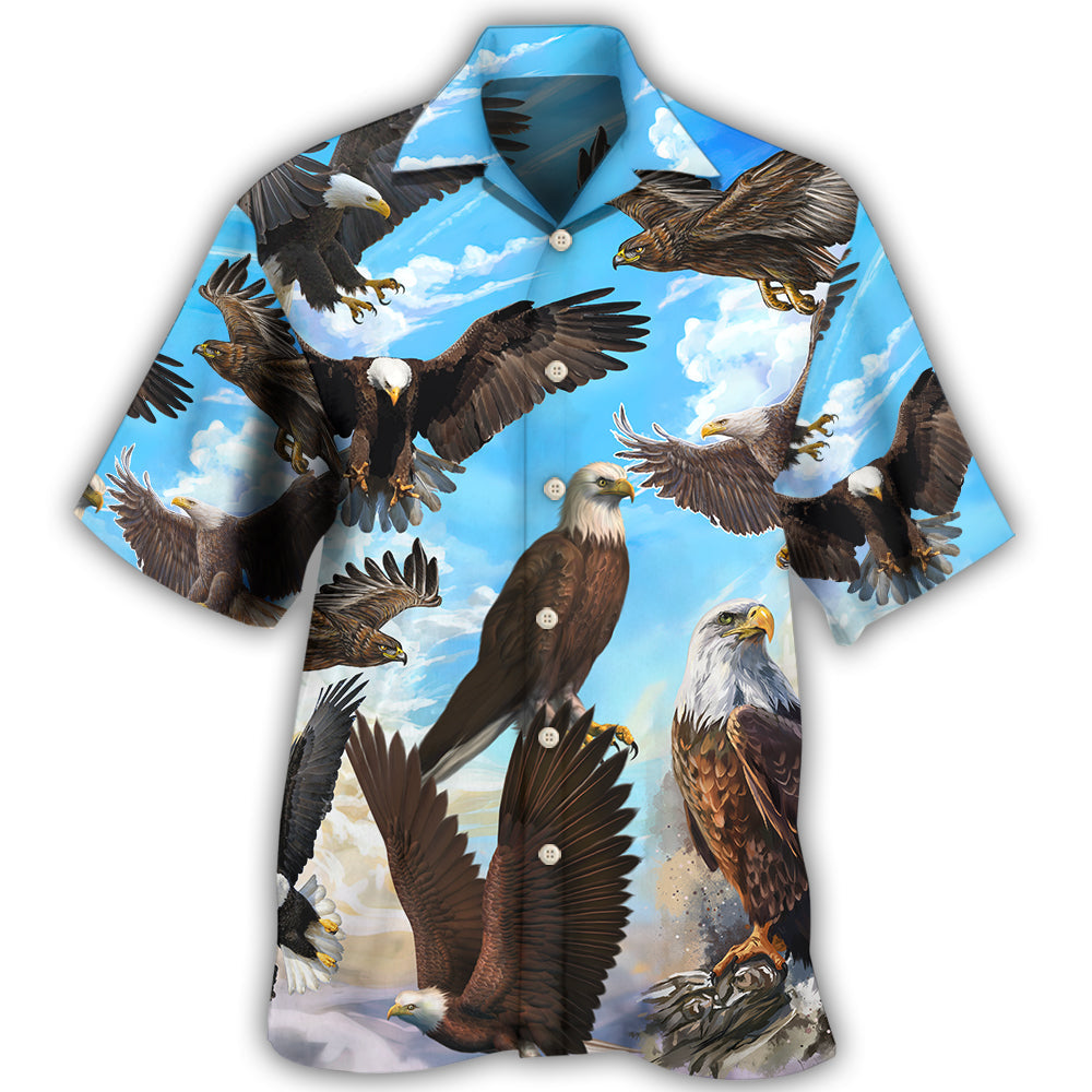 Eagle Flying In The Blue Sky Hawaii Shirt Ha3199