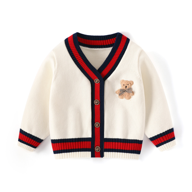 Sweater Kids Winter Clothes Cardigan Knit Animal Bear Warm For Baby Boy Girl Autumn alx