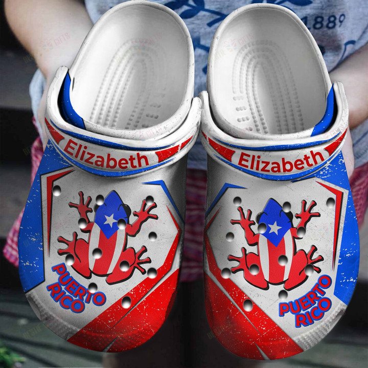 Personalized Puerto Rico Flag Cover Crocs Classic Clogs Shoes