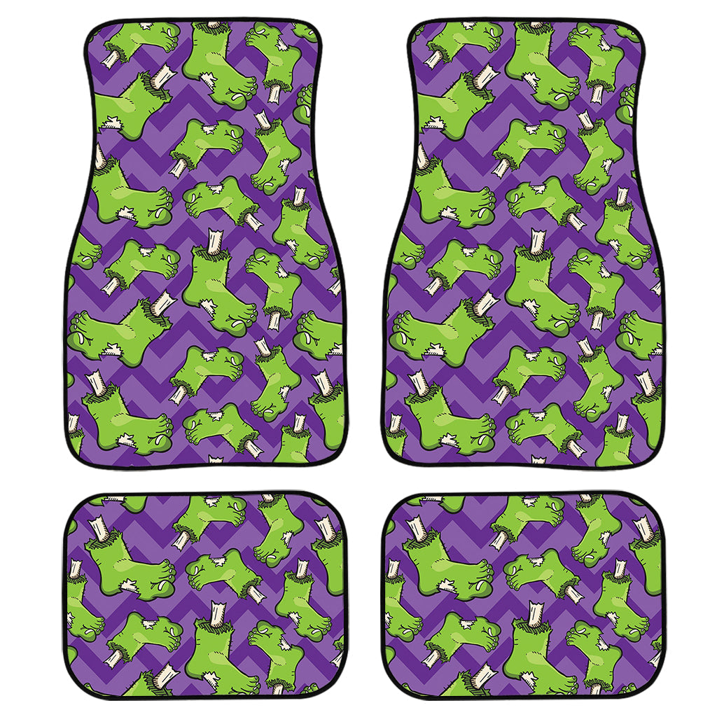 Zombie Foot Pattern Print Front And Back Car Floor Mats, Front Car Mat