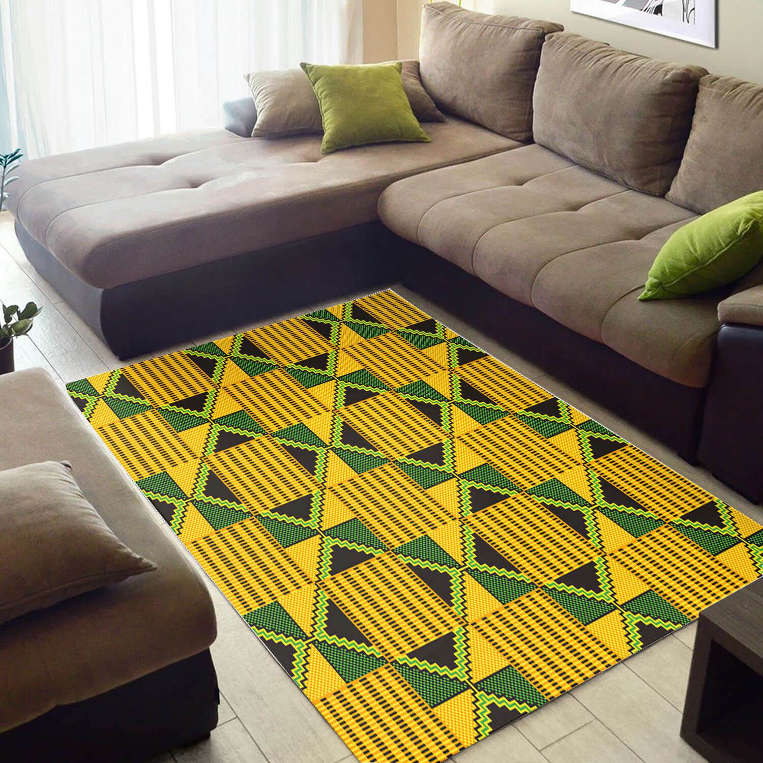 Modern African Rug Colorful Afrocentric Pattern Art African Themed Rugs African Room Decor WBG3501