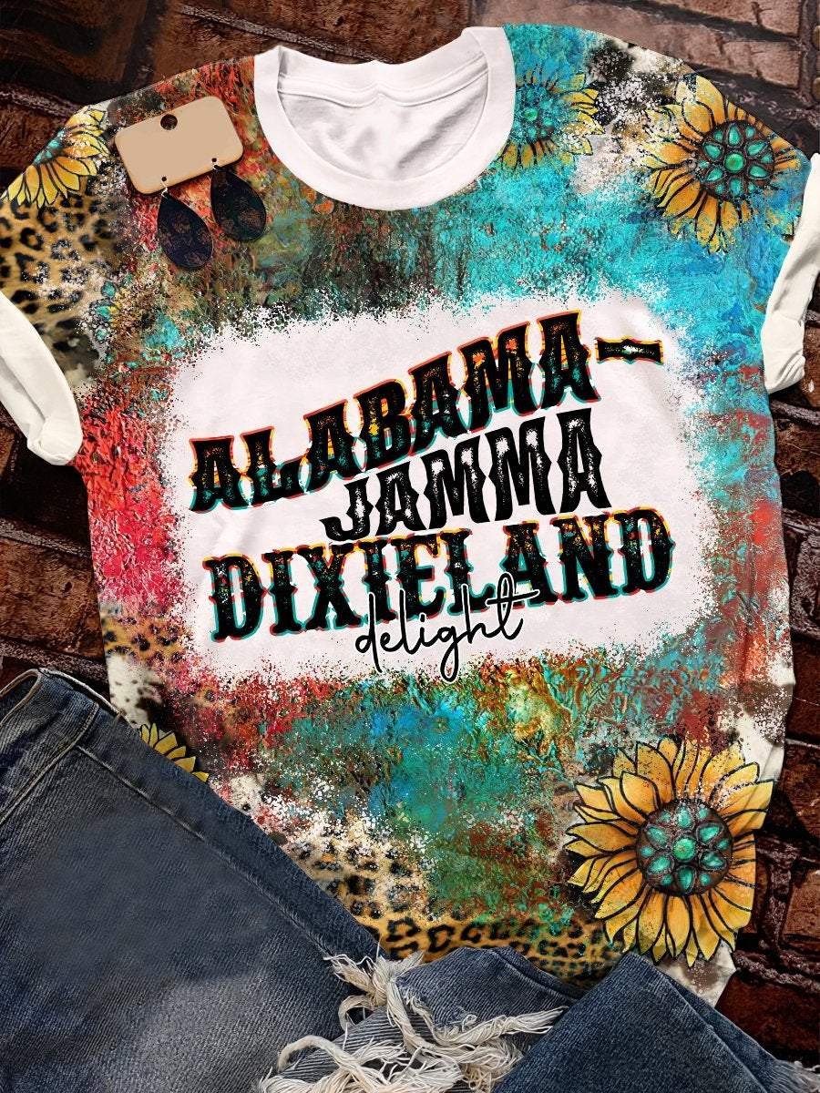 Alabama Jamma Dixieland Delight Leopard 3D Tshirt Hoodie Long-Sleeve Gift For Men Women