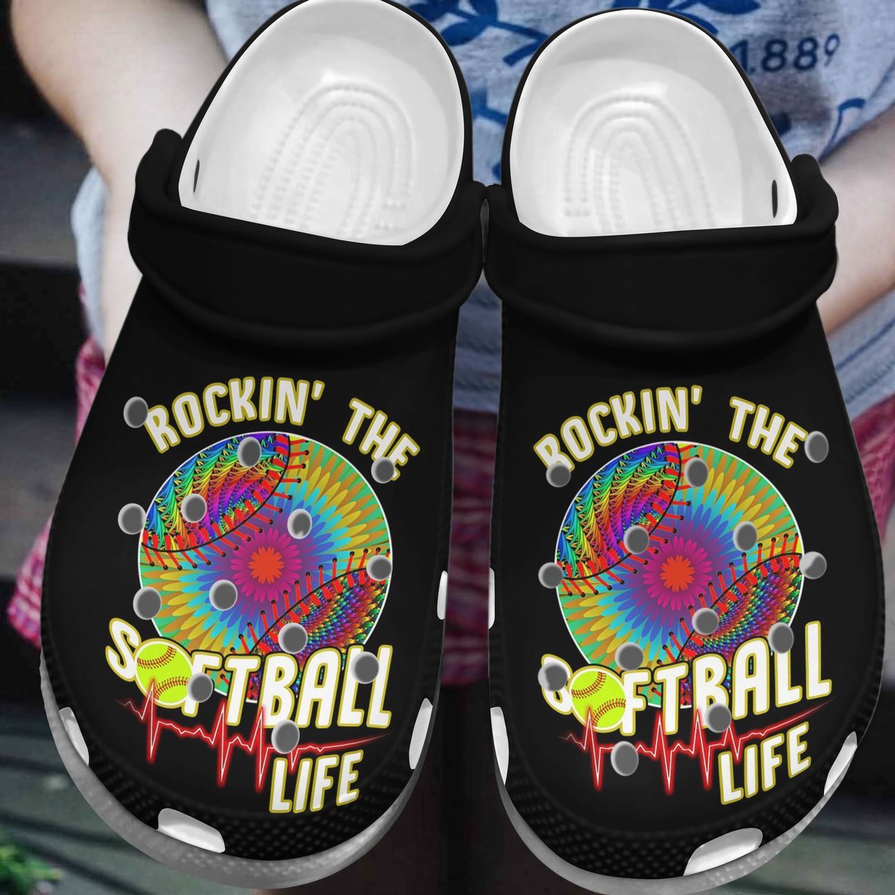 Softball Personalize Clog, Custom Name, Text, Fashion Style For Women, Men, Kid, Print 3D Softball Life