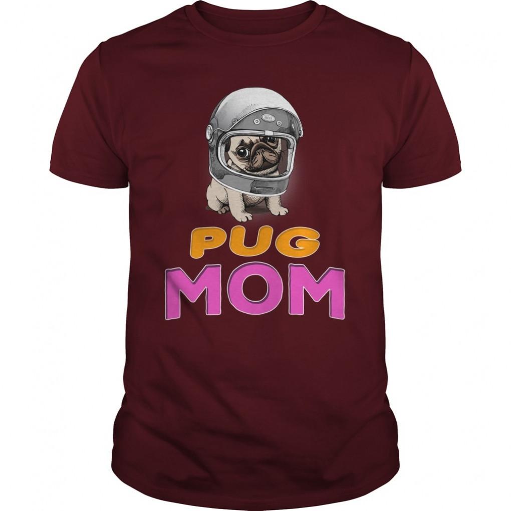 Puppy Pug In A Racer Helmet Mom Guys Tee 861732493