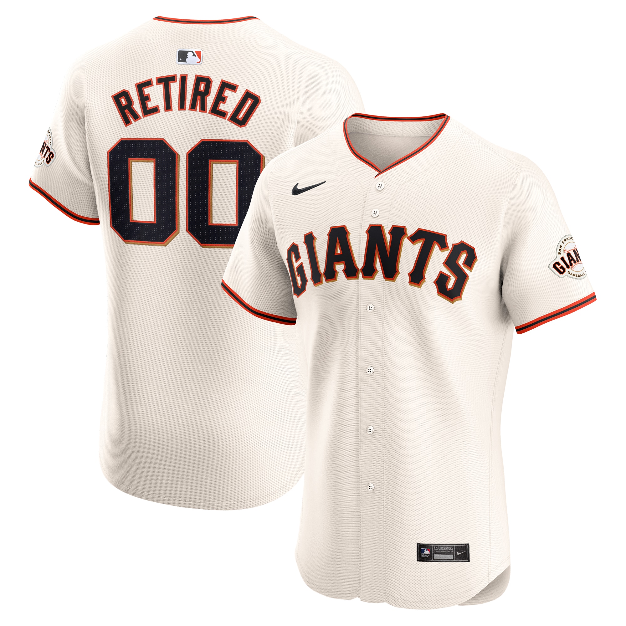 San Francisco Giants Home Elite Pick-A-Player Retired Roster Jersey – Cream