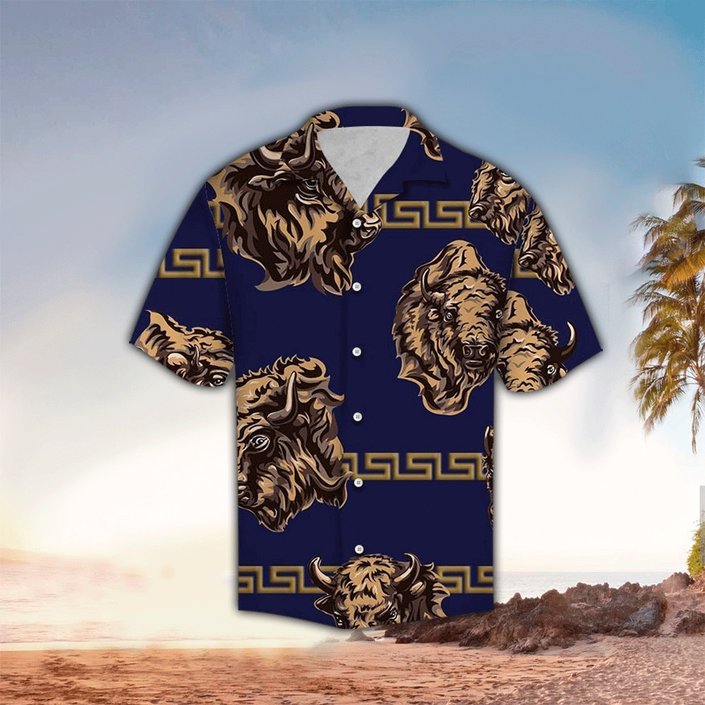 Bison Blue Unique Design Unisex Hawaii Shirt Aloha Ha81452