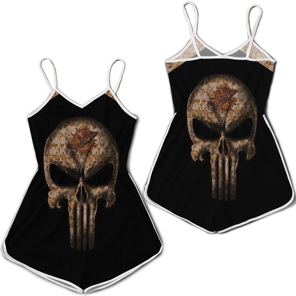 Camouflage Skull Dolphins American Flag 3D Romper