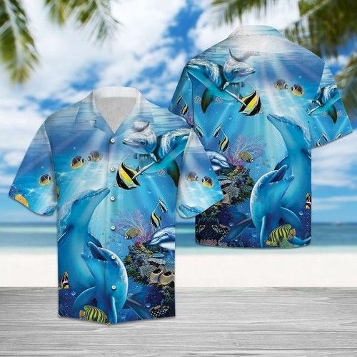 Dancing Dolphin Hawaiian Shirt Summer