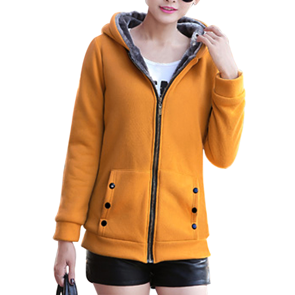 Women’s Winter Coats Warm Fleece Coats Composite Plush Hood Jacket Thick Lady Winter Pockets Solid Coats Plus Size Streetwear alx