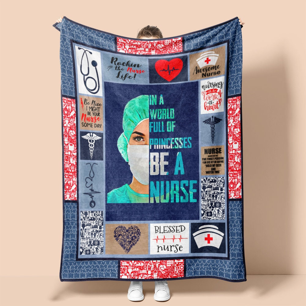 Personalized Be A Nurse| Sherpa Woven Blankets| Gifts For Nurses| Gifts For Best Friend| Christmas Gift Ideas