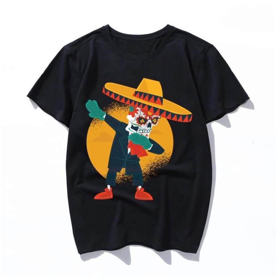 best mexican skull dab design online loose pure cotton o-neck men Tshirt casual new designs funny short sleeve mens womens t shirt