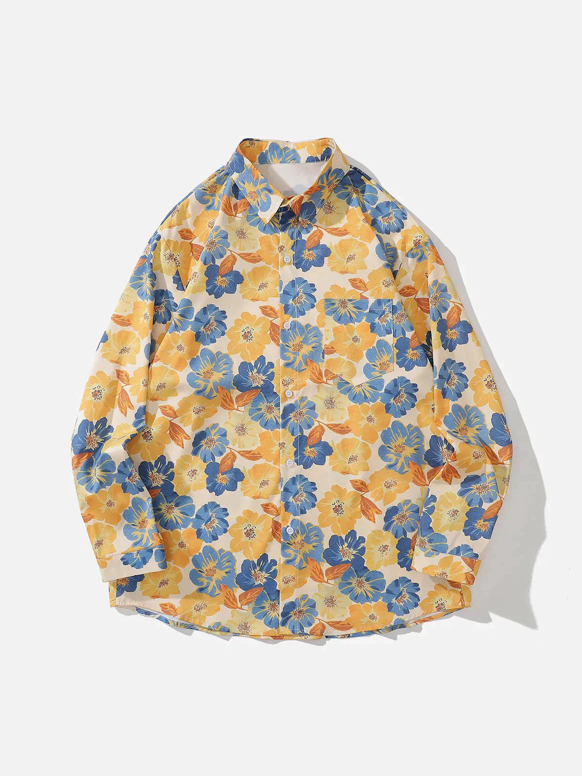 Talishko™ – Vintage Flower Printed Long-Sleeved Shirt