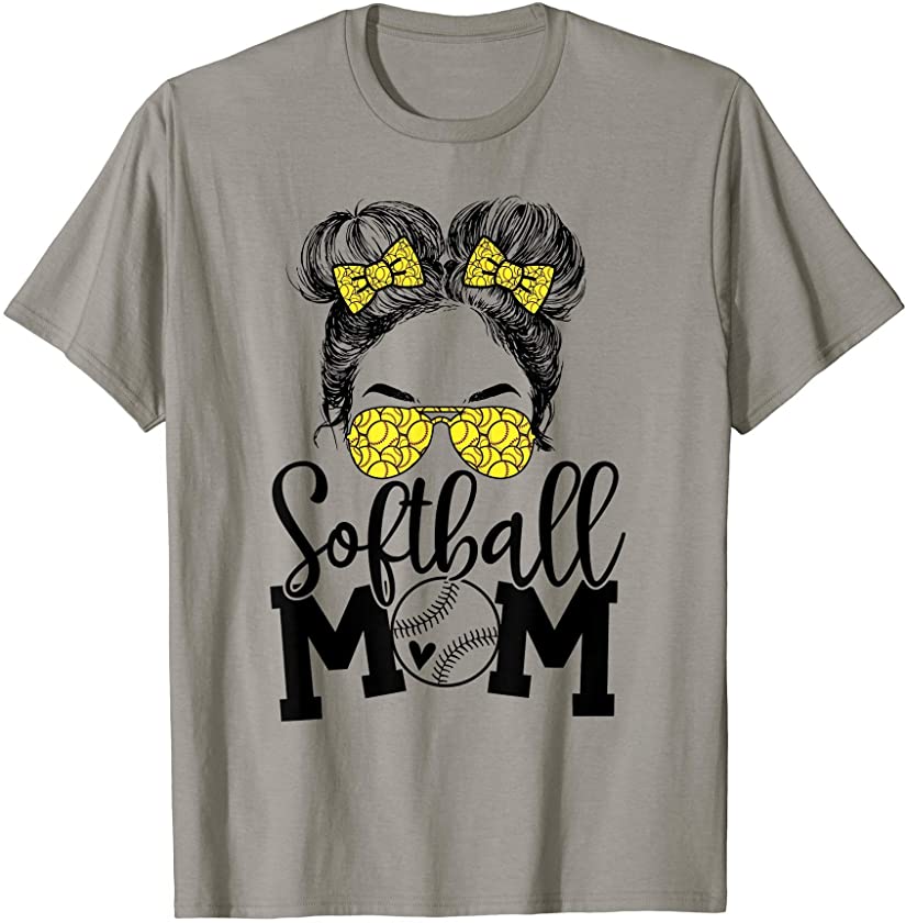 Softball Mom Leopard Funny Softball Mom Mother’s Day 2021 T-Shirt