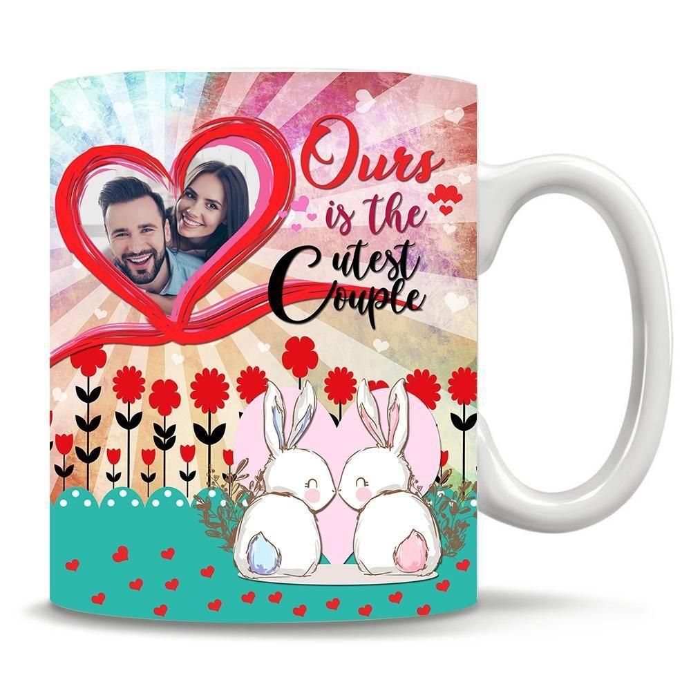 Rabbit Couple Valentines’S Day Gift Custom Photo Printed Mug Mug Printed