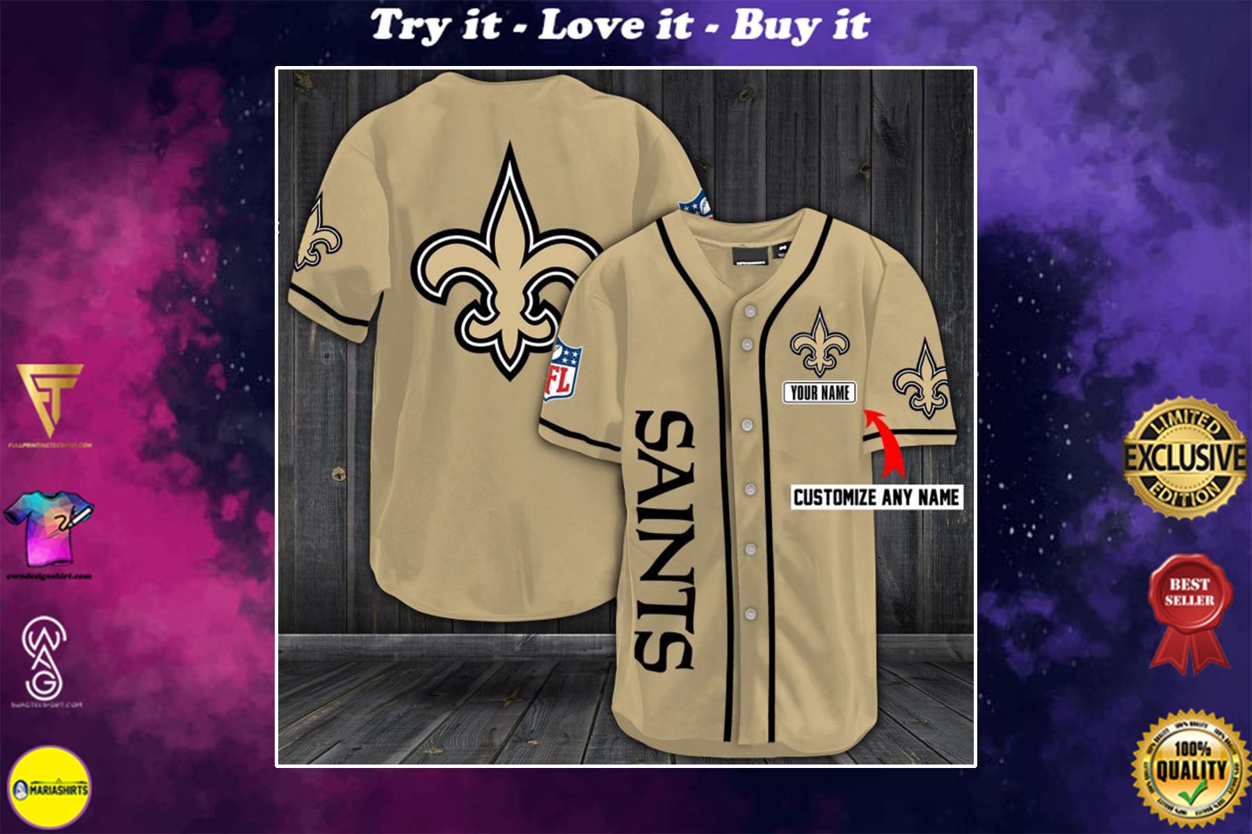 Personalized Name Jersey New Orleans Saints Shirt – Maria