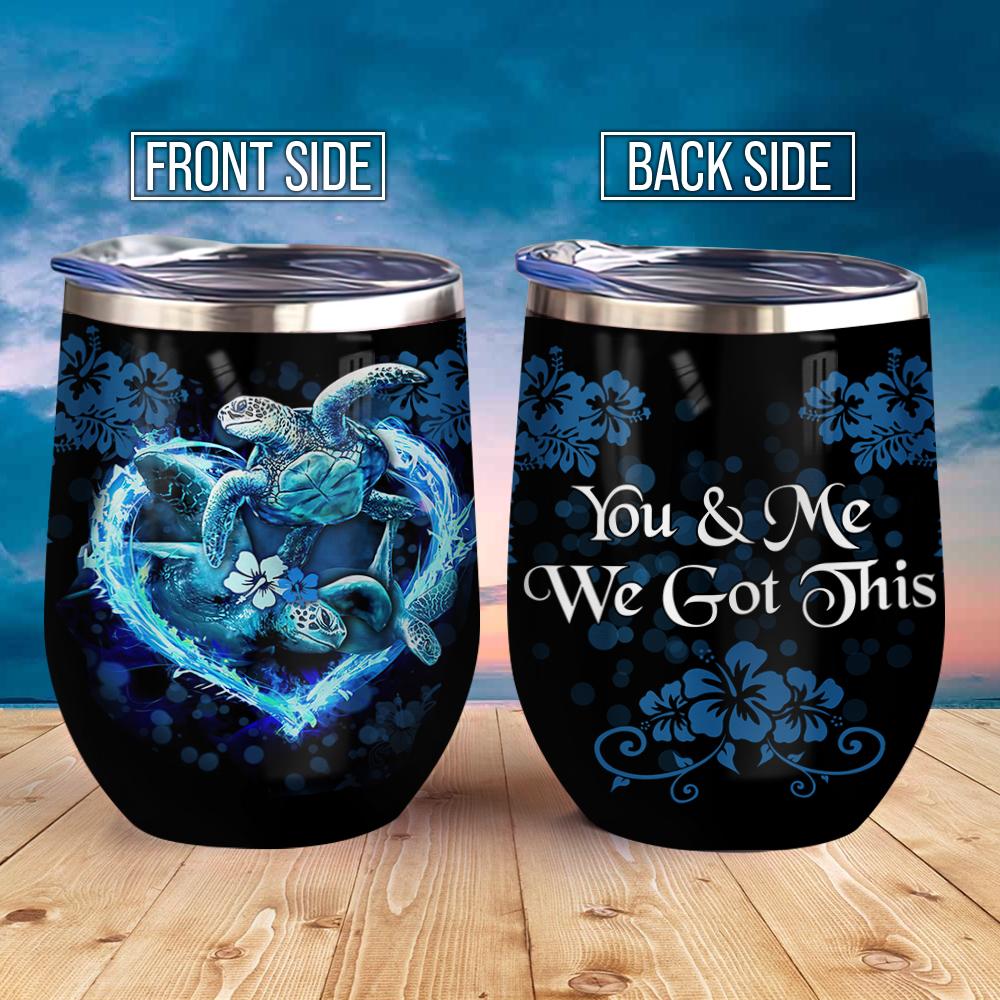 Turtle Couple Wine Tumbler