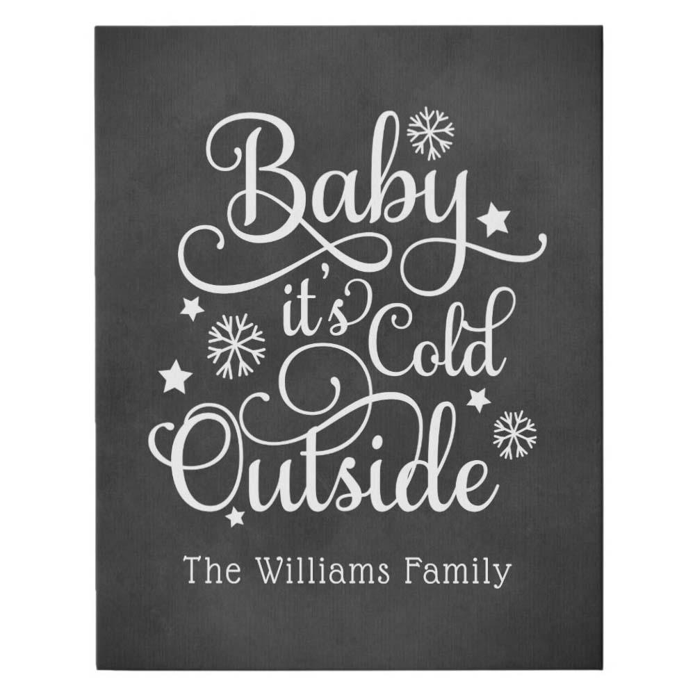 ViticStore™ Personalize family name, Baby Is Cold Outside – Christmas canvas for decor, gift for family, home decoration, christmas gift