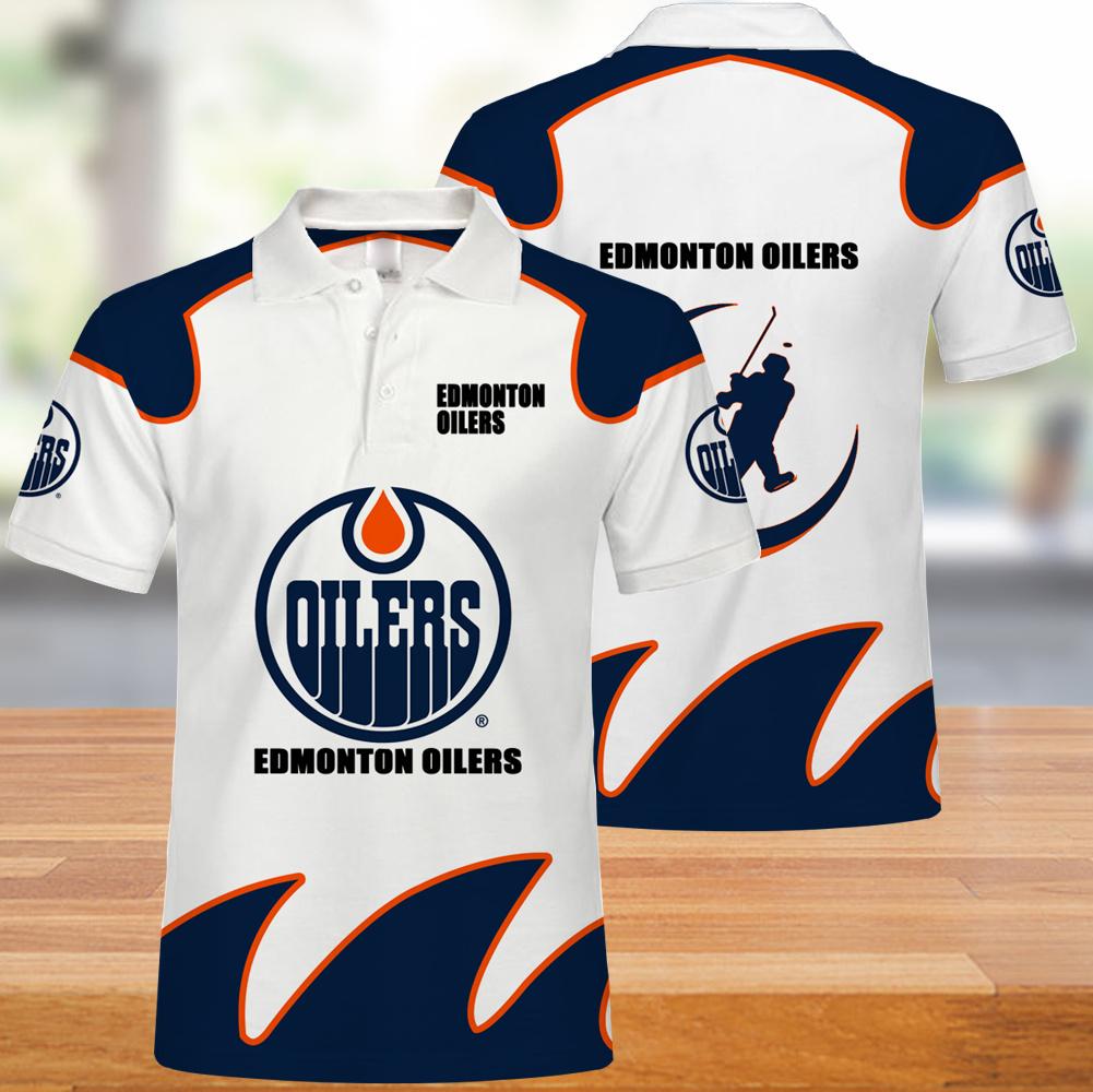 Edmonton Oilers Button Up Polo Shirt