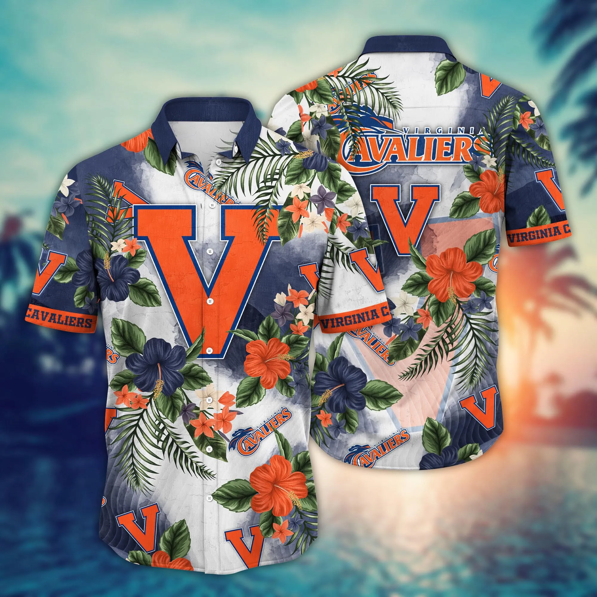 Virginia Cavaliers NCCA Hawaiian Shirt Ice-Cold Drinkstime Aloha Shirt