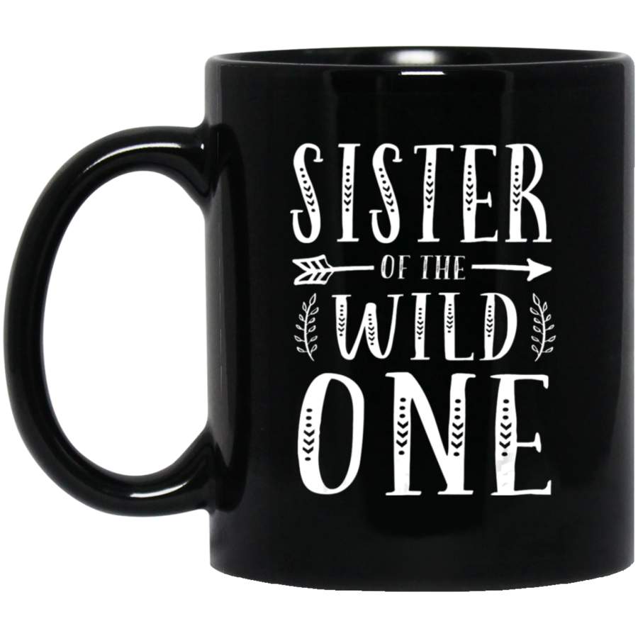 Sister Of The Wild One Funny Birthday Retro Vintage Gift Coffee Mug