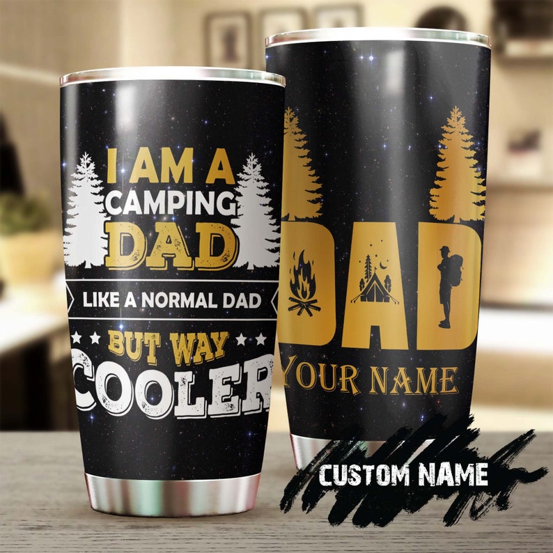 Dad Camping Cooler Personalized Tumbler-Birthday Gift Christmas Gift Father’S Day Gift For Camping Dad From Daughter Son For Camper Dad