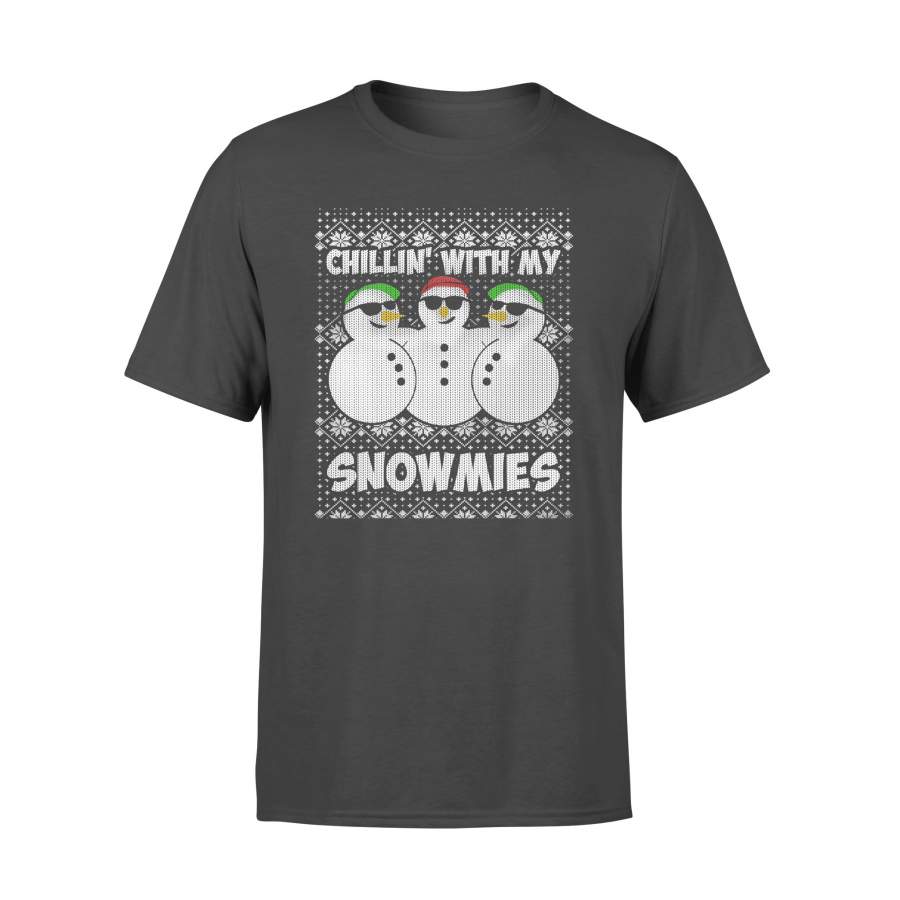 Chillin With My Snowmies Funny Ugly Christmas T-Shirt – Standard T-shirt