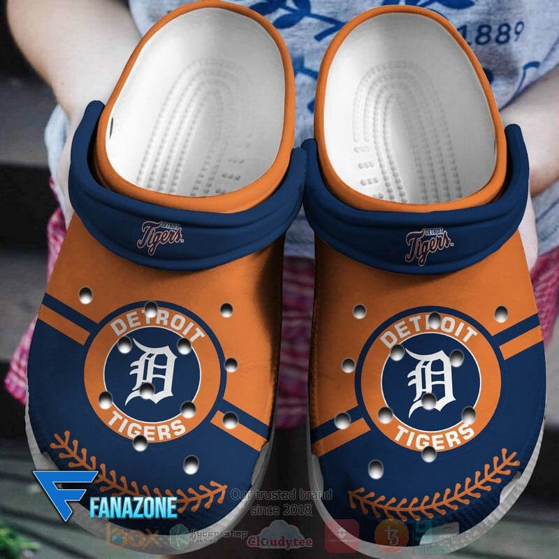 Detroit Tigers Orange-Navy MLB Sport Crocs Clogs Crocband Shoes Comfortable For Men Women and Kids