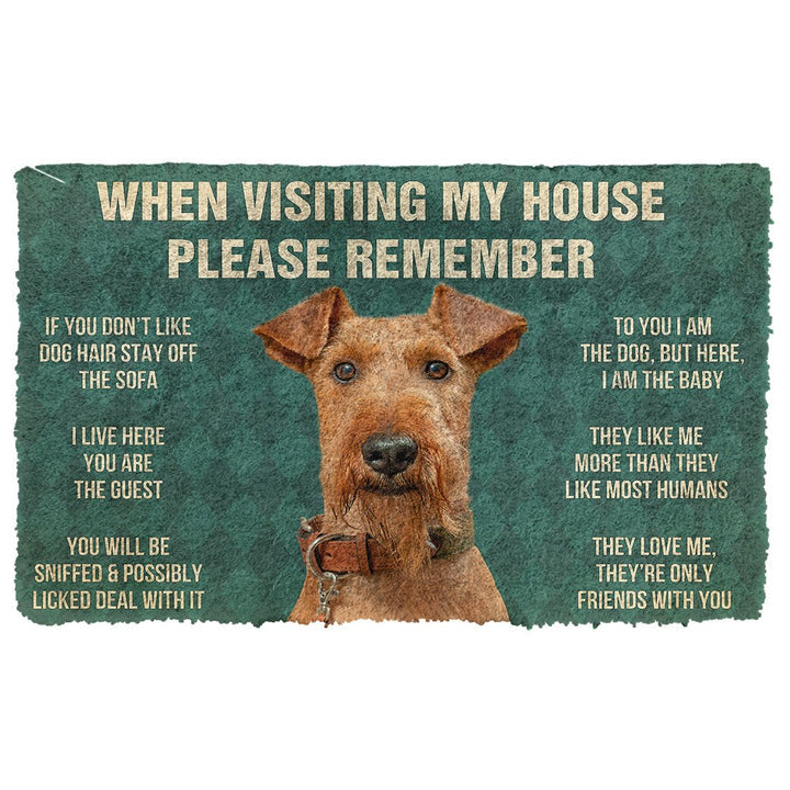 Waybackapparel Please Remember Airedale Terrier Dogs House Rules Custom 3D Doormat