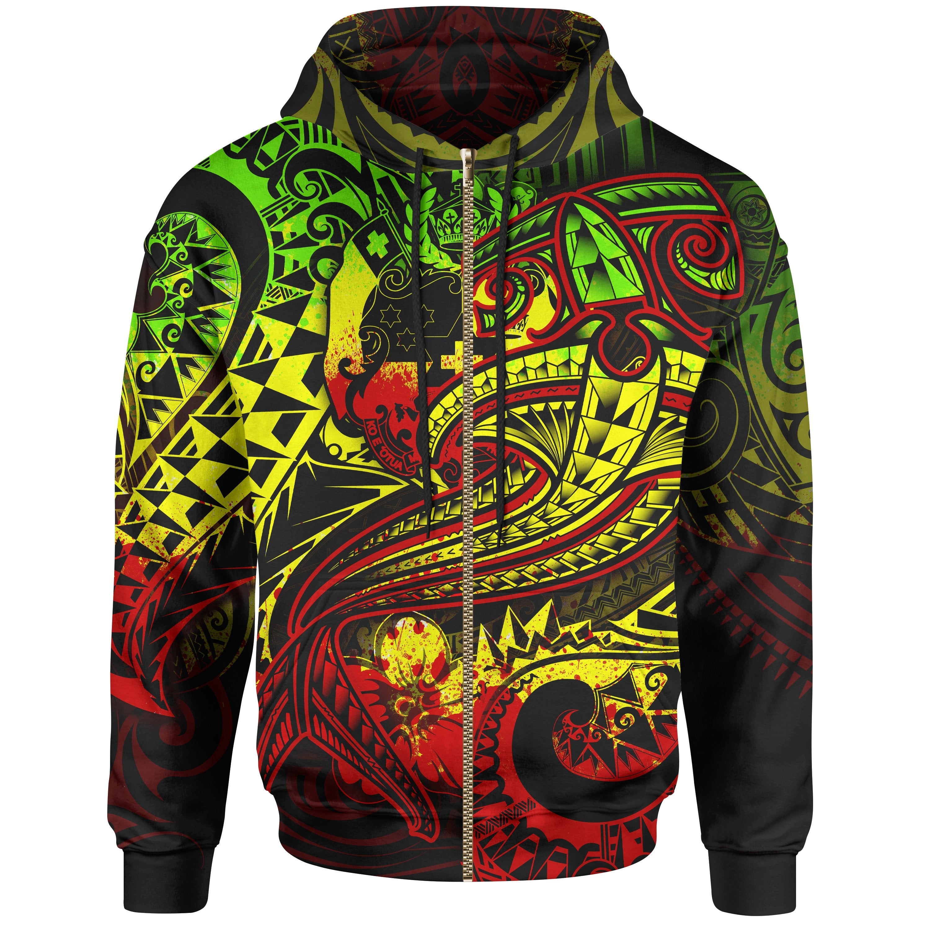 Tonga Zip-Up Hoodie – Reggae Shark Polynesian Tattoo