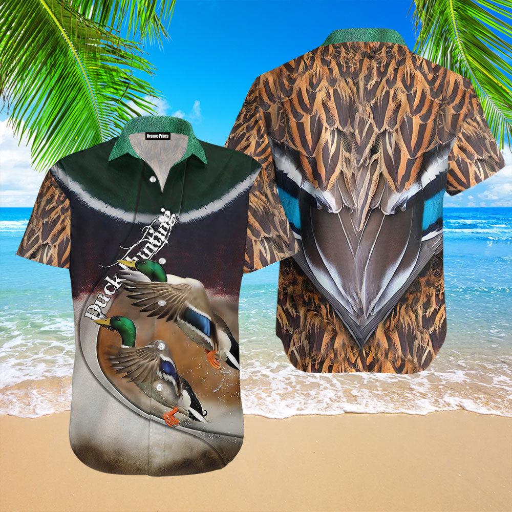 Duck Hunting Brown Aloha Hawaiian Shirts For Men & For Women | Wt7022