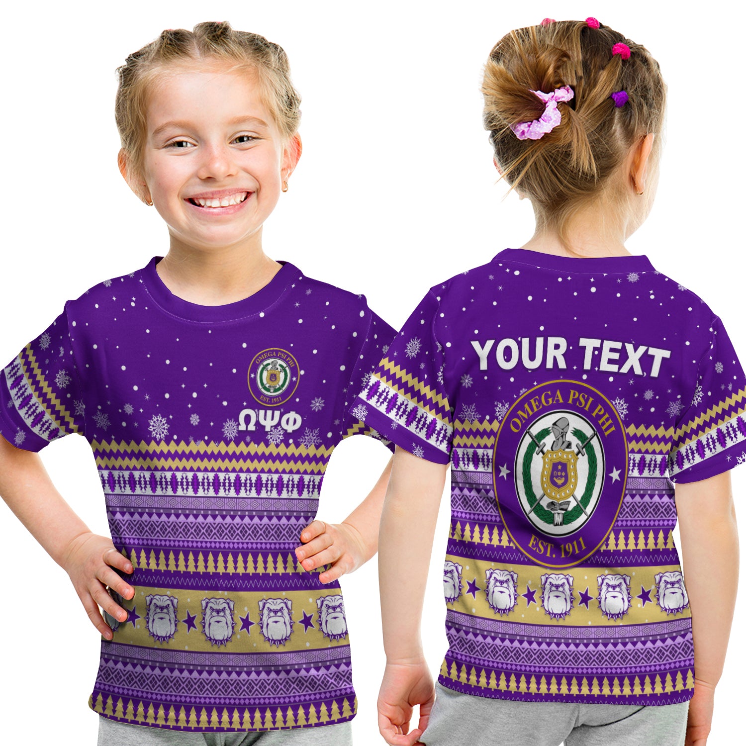 (Custom Personalised) Omega Psi Phi Christmas T Shirt Kid African Pattern Lt13