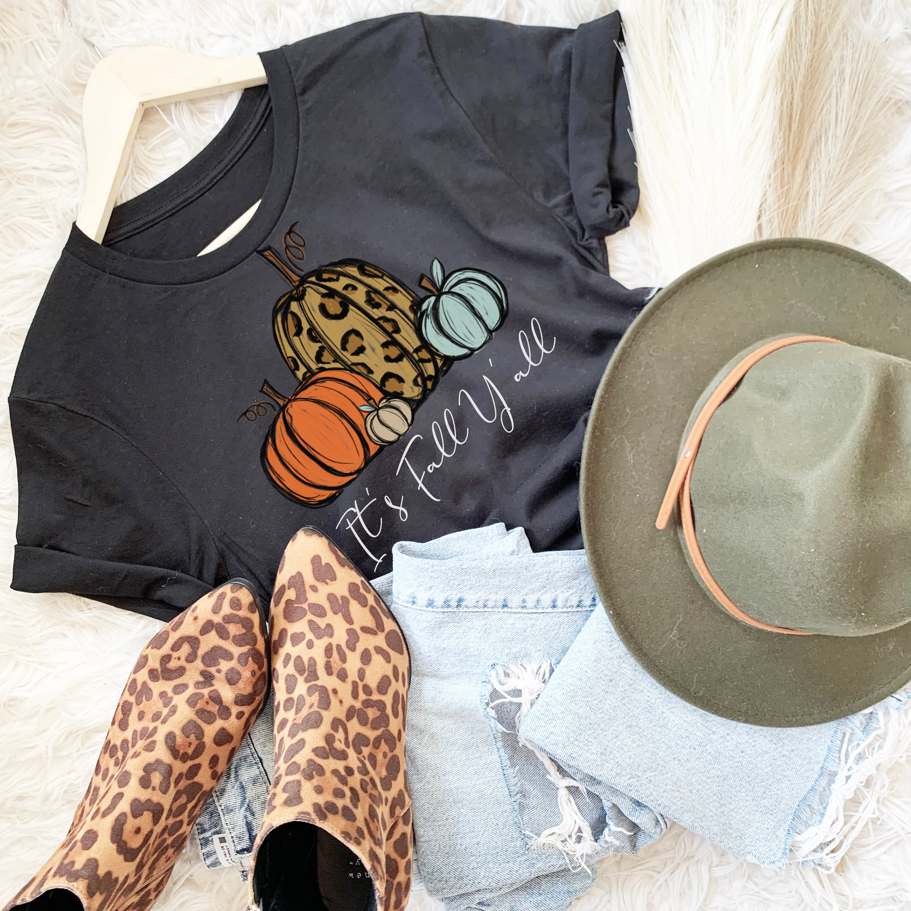 It’S Fall Y’All Leopard Pumpkin Shirt