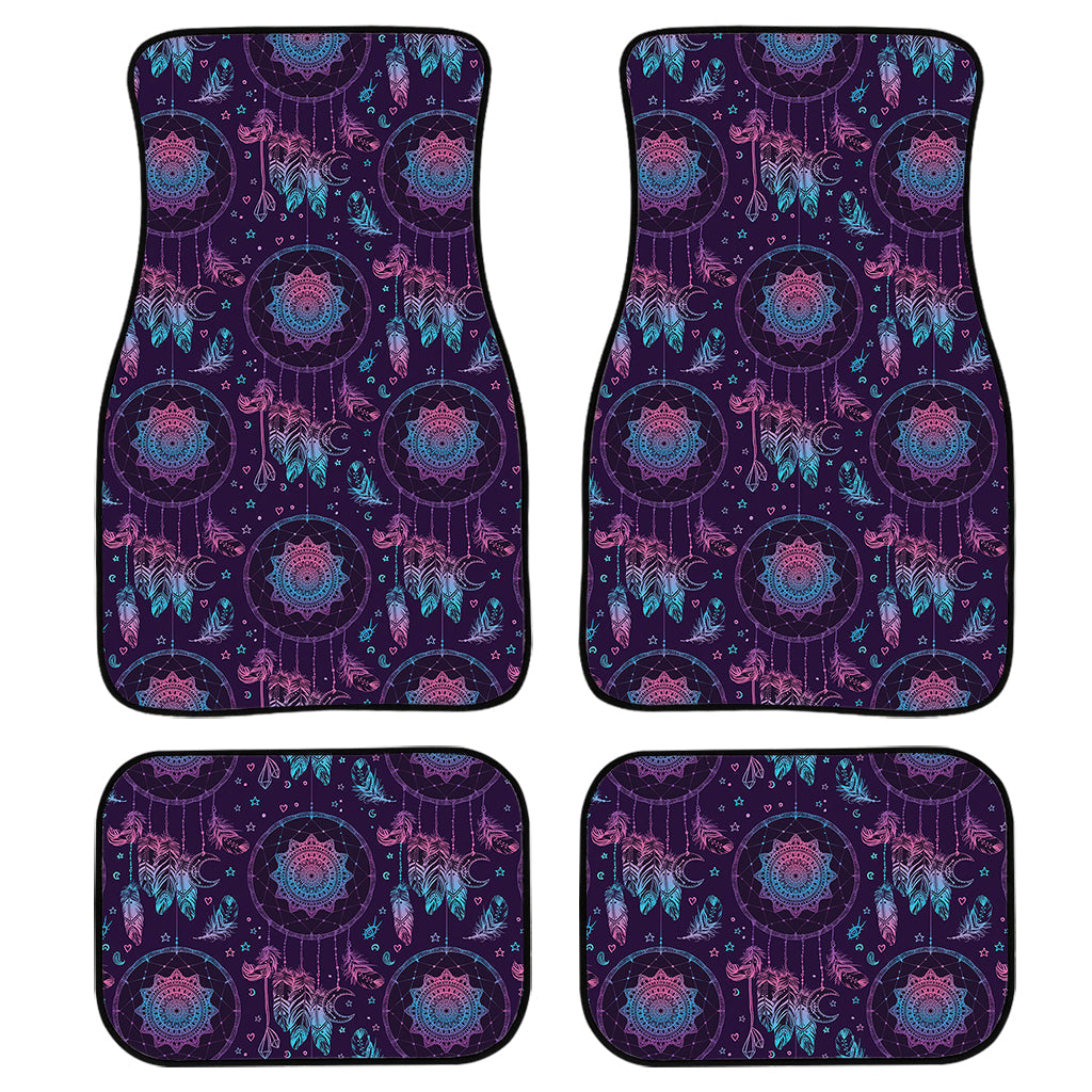 Purple And Teal Dream Catcher Print Front And Back Car Floor Mats, Front Car Mat