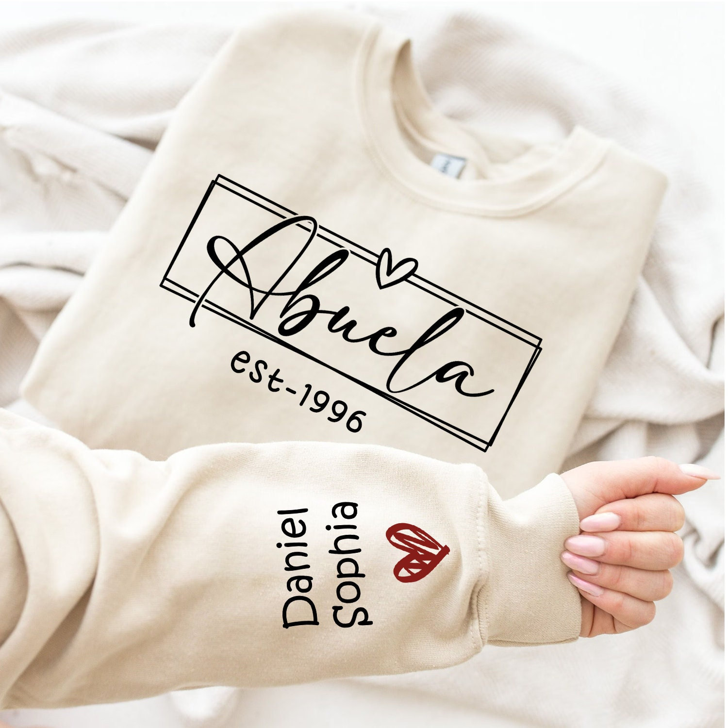 Christmas Abuela Sweatshirt, Abuela Kids on Sleeve, Personalized Abuela Sweatshirt, Christmas Gift for Abuela, Abuela Gifts, Abuela To Be