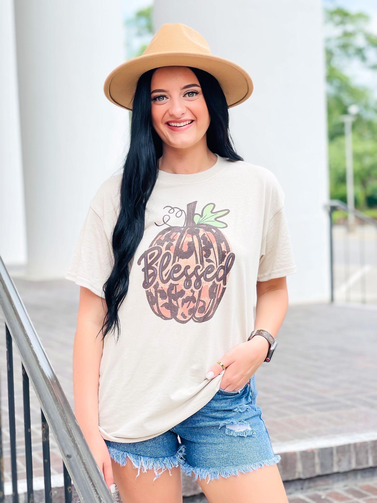 Blessed Leopard Pumpkin Graphic Tee