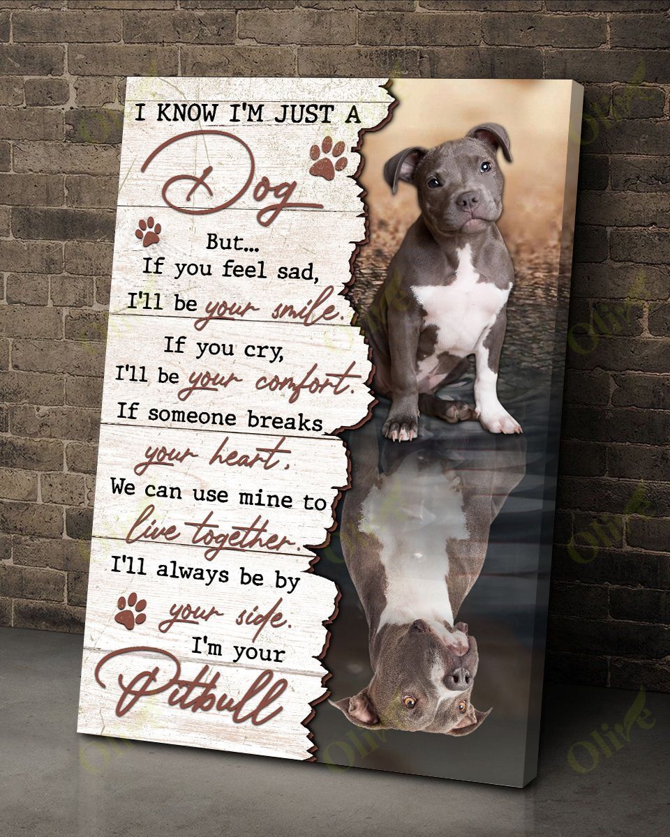 Pit Bull Is Always By My Side Canvas And Poster | Wall Decor Visual Art