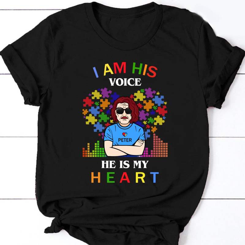 He Is My Heart Autism Dad Personalized T Shirt