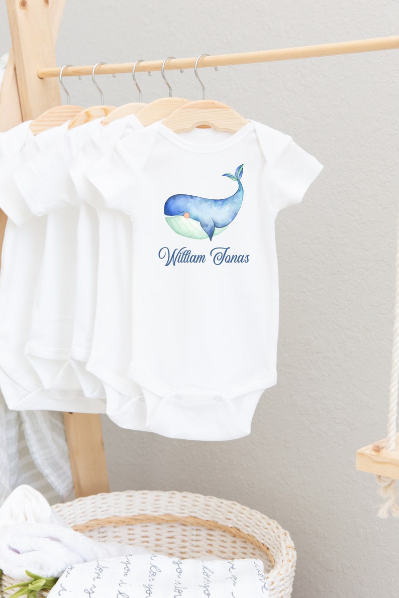 Whale Baby Bodysuit, Blue Whale Bodysuit, Baby Shower Gift, Pregnancy Reveal Baby Shirt, Baby One Piece, Whale Boy Baby Outfit O12