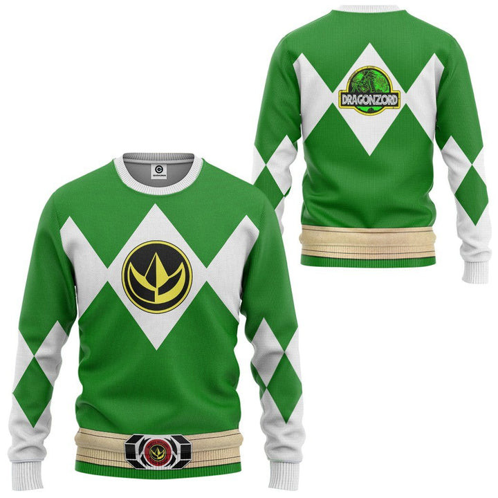 Mighty Morphin Power Rangers Ugly Christmas Sweater – All Over Print 3D Sweater – Green