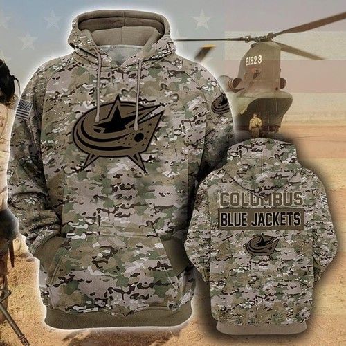 Columbus Blue Jackets Camouflage Veteran Pullover And Zip Pered Hoodies  3d Hoodie Hoodie For Men For Women Best Trending Gift Personalize