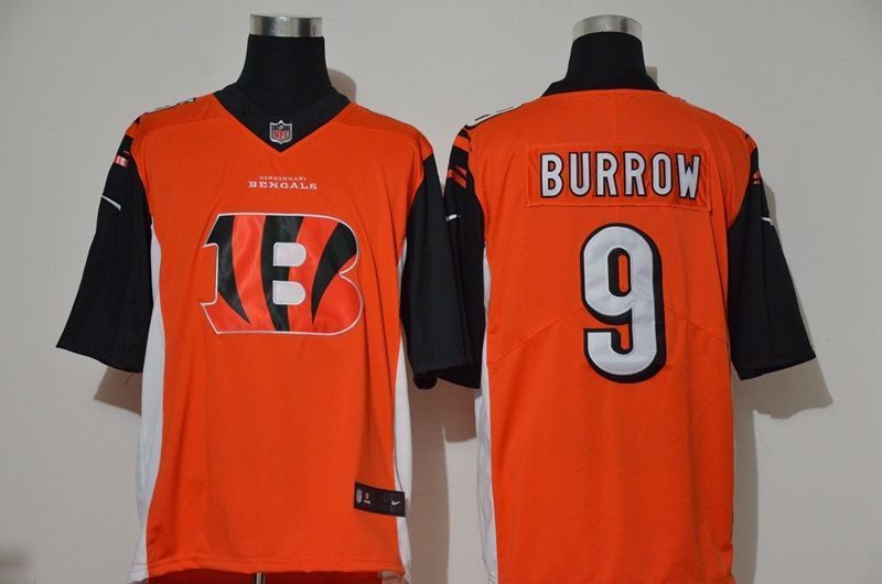 Cincinnati Bengals Joe Burrow #9 NFL 2020 Orange Jersey