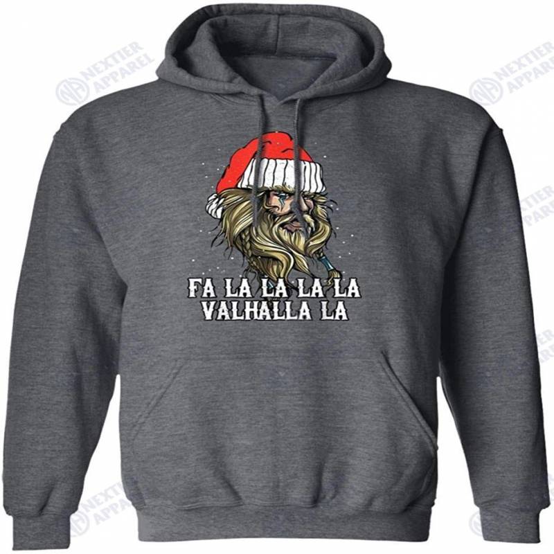 Ugly Christmas Fa-la-la Valhalla Viking Hoodie