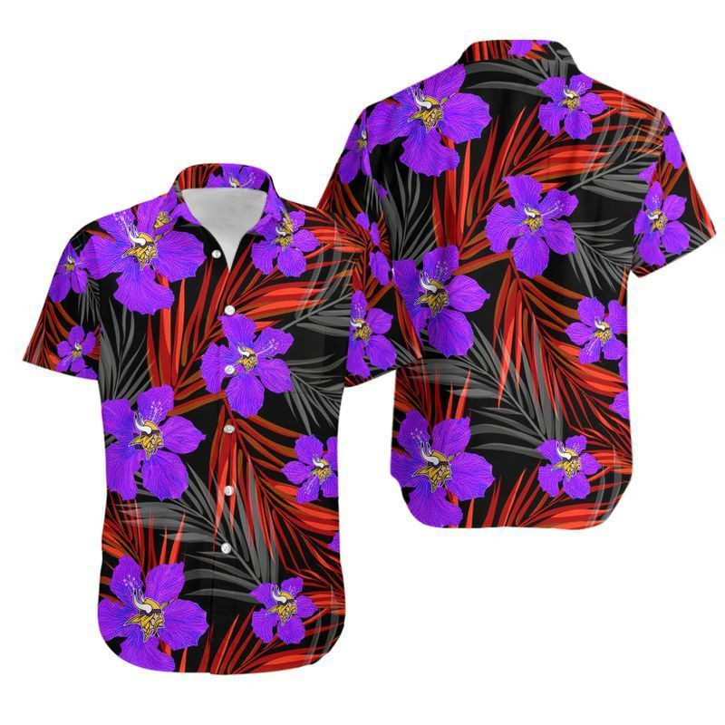 Minnesota Vikings Flower Hawaii Shirt And Shorts Summer Collection H97