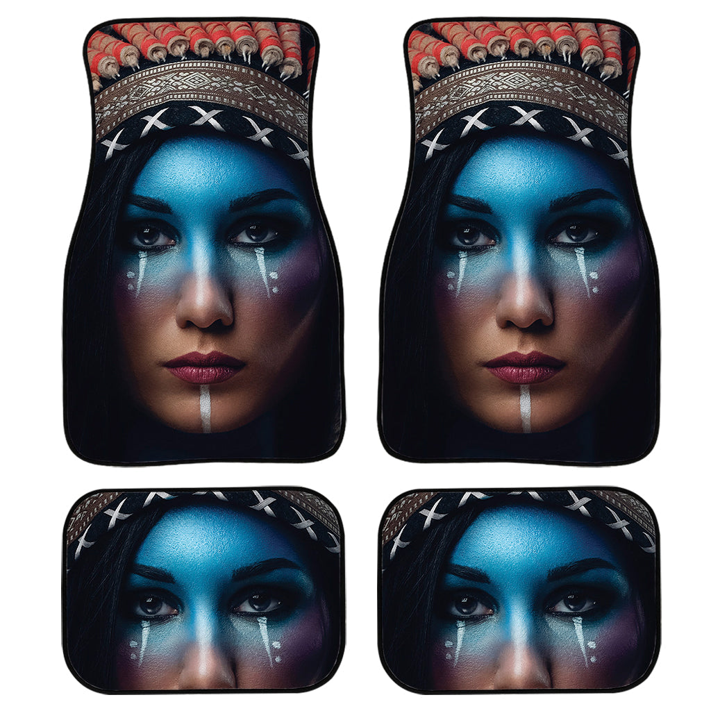 Native Indian Woman Portrait Print Front And Back Car Floor Mats, Front Car Mat