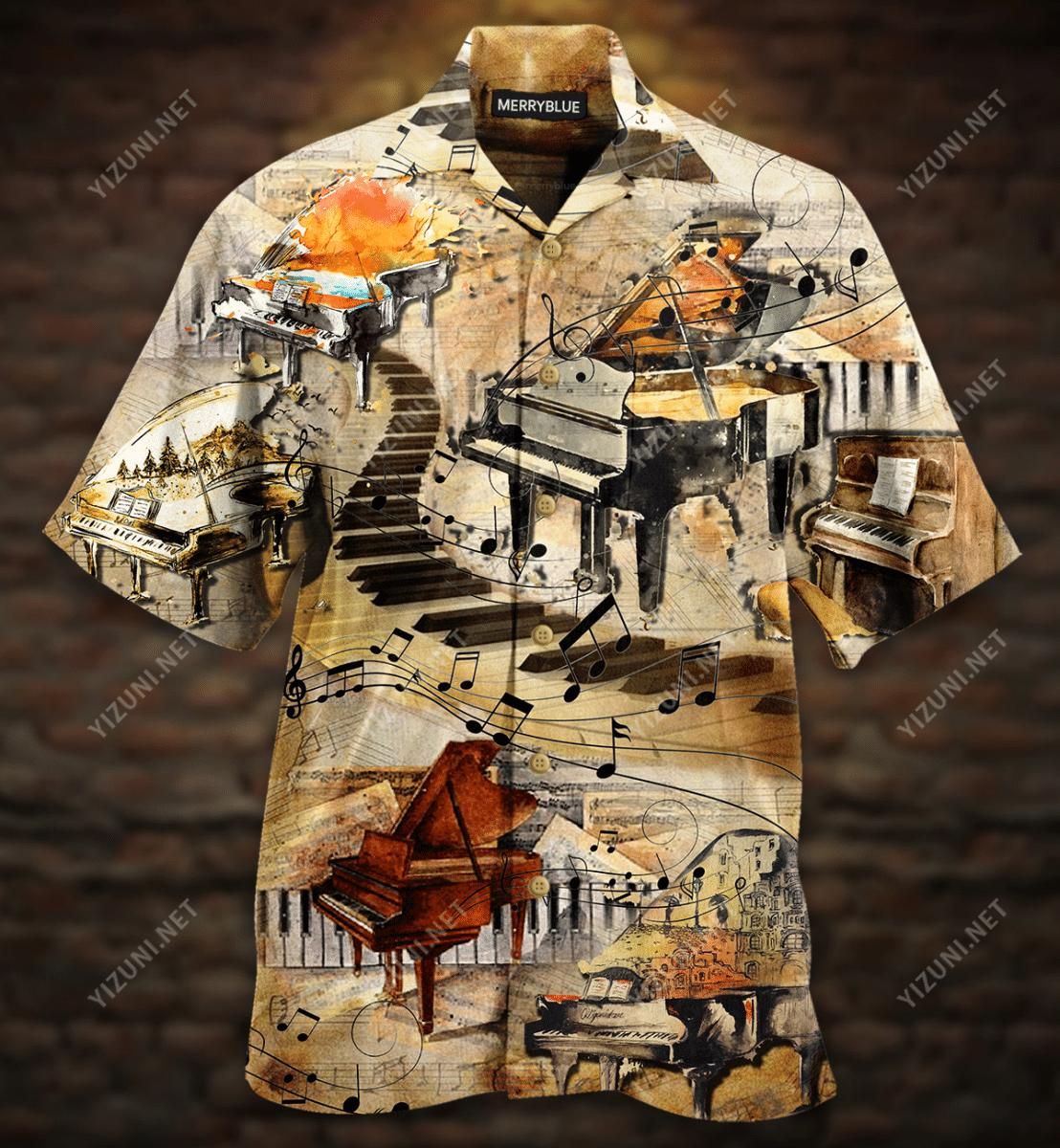 Piano Tan Aloha Hawaii Shirt Colorful Short Sleeve Summer Beach Casual For Men And Women Ha19526