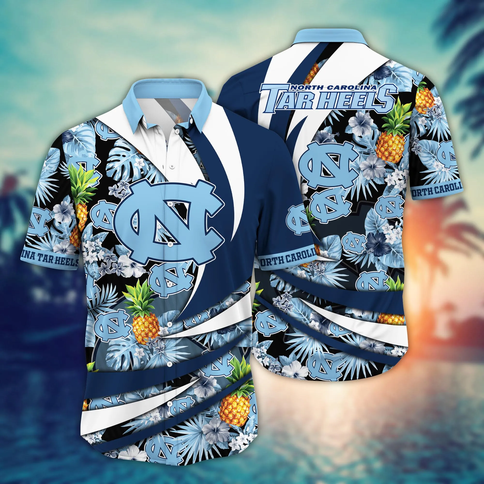 North Carolina Tar Heels NCAA Hawaiian Shirt Sandals Aloha Shirt