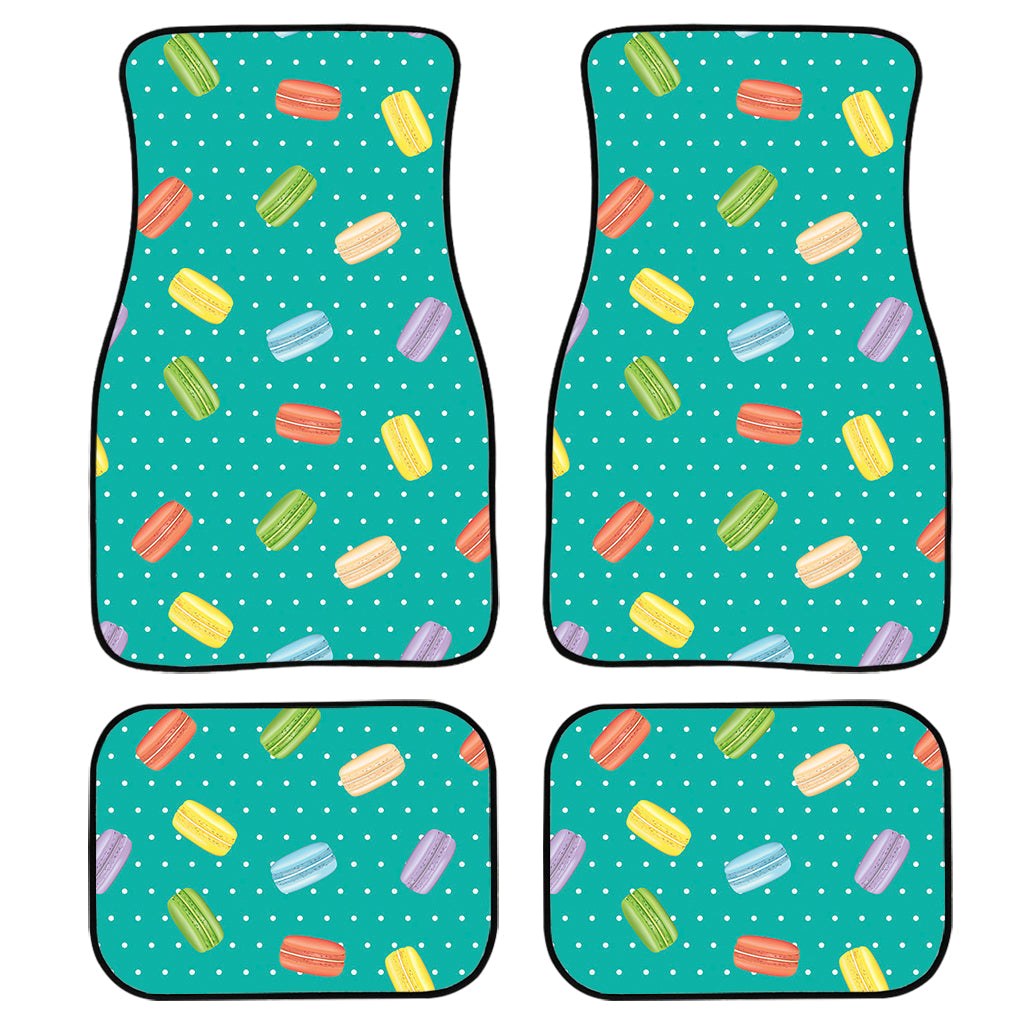 Polka Dot Macaron Pattern Print Front And Back Car Floor Mats, Front Car Mat