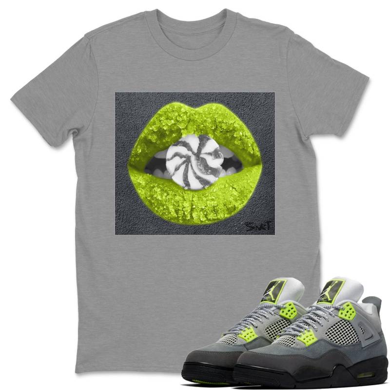 Lips Candy Heather Grey T-Shirt – Air Jordan 4 ’95 Neon